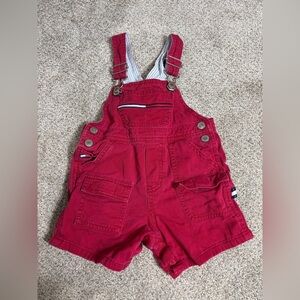 Vintage Tommy Hilfiger Red Denim Overalls Baby 12-18 Months 1999